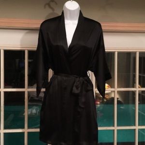 Victoria’s Secret Black Satin Robe